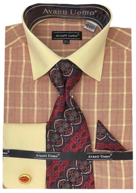 Camisa de vestir a cuadros rojos para hombre Elegancia sutil en cada detalle.