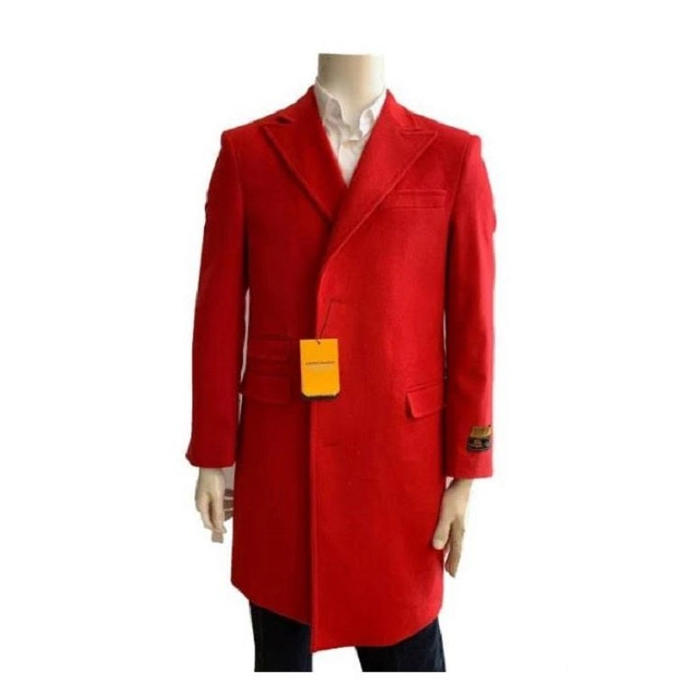 Abrigo rojo de hombre: Elegancia atemporal, trench coat de lana. Un clásico renovado para el caballero moderno.