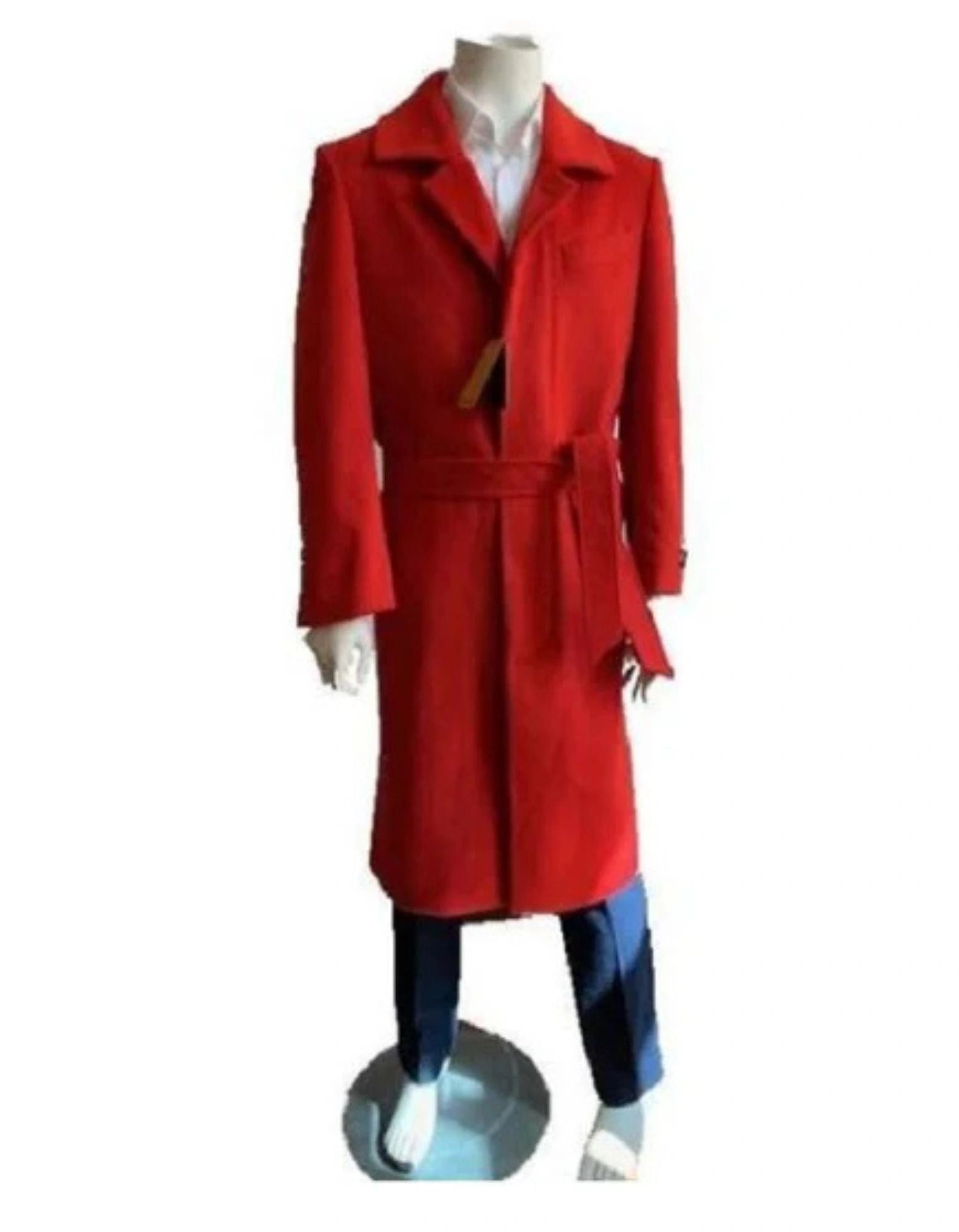 Abrigo de lana rojo para hombre, elegante y clásico, tu estilo impecable.
